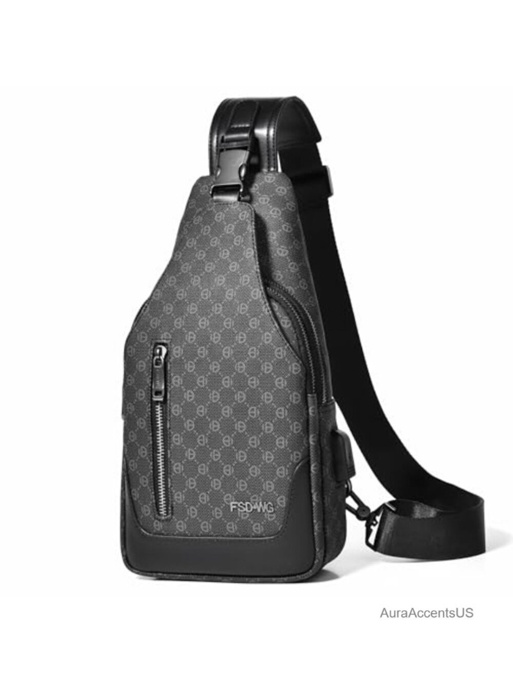 PU Leather Crossbody Sling Bag Waterproof Travel Hiking Shoulder Backpack for